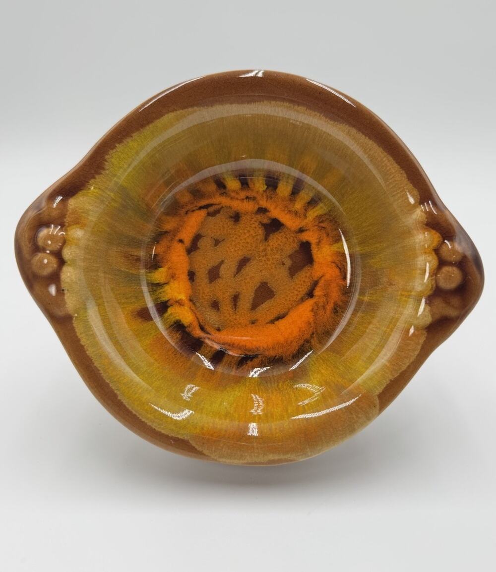 California Originals Pottery Bowl Stamped Cal 1107 Orange Ombré MCM Vintage